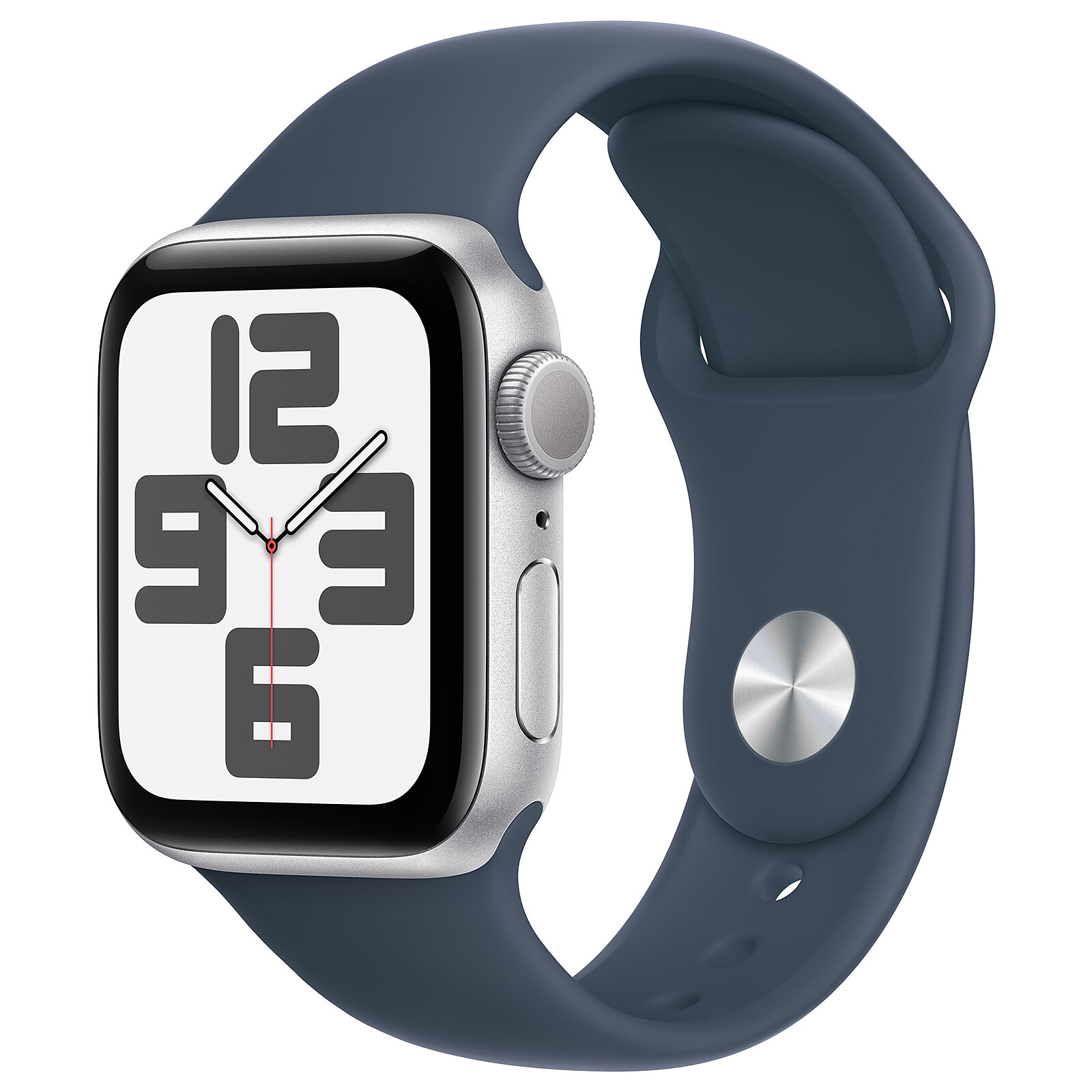Apple Watch SE GPS 2023 Silver Aluminium Bracelet Sport Band Storm Blue 40 mm SM Highweb