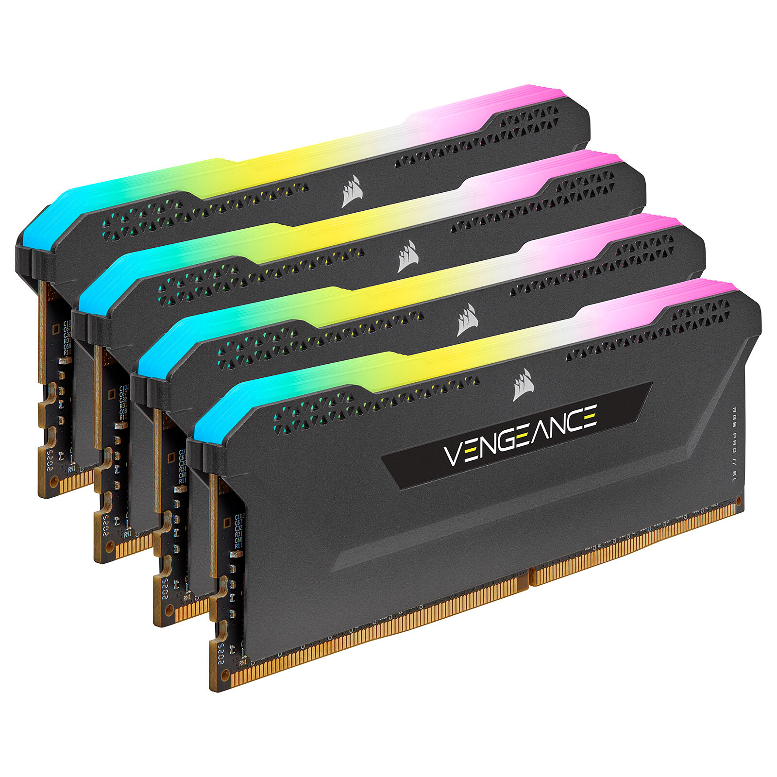 Corsair Vengeance RGB PRO SL Series 32 Go 4 x 8 Go DDR4 3200 MHz CL16 Noir Highweb